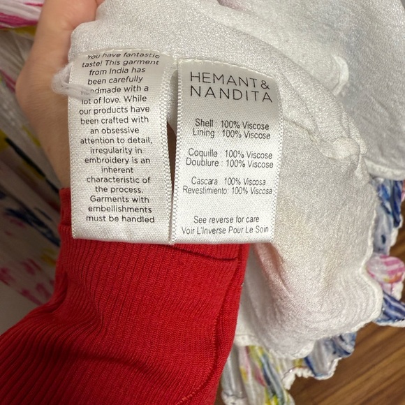 Hemant and Nandita Jorah Long Dress | Tie Dye Midi | Colorful Metallic | XS - Picture 8 of 13